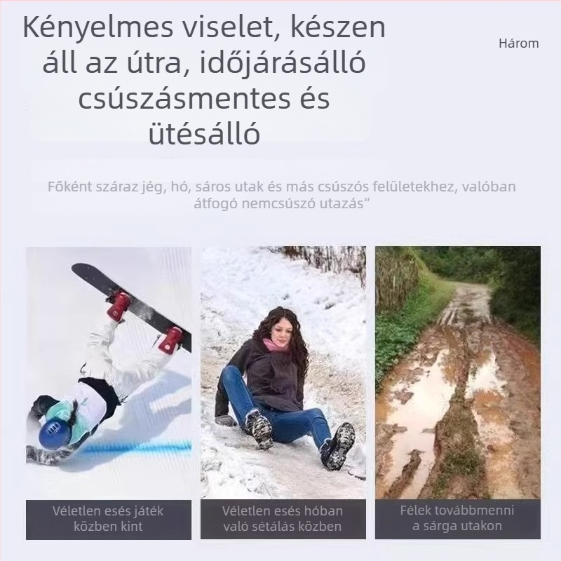 Kramponok hóhoz, csúszásmentes, könnyű, téli túrákhoz és trekkinghez, felnőtteknek és gyerekeknek