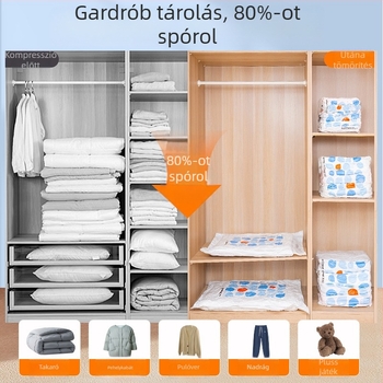 Dr.storage vákuum tömítő taska ruhákhoz – PA+PE anyag, pumpás tömítés, pumpa mellékelve, több modell