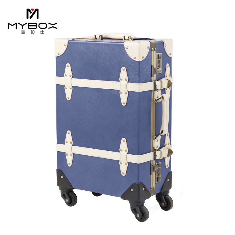 Mybox Denim retro utazótáska alumínium vázszerkezettel, TSA kombinációs zár, bővíthető, 8 kg