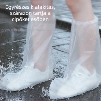 Egyszer használatos PE cipővédők esőre, vízálló, magas szárú, kopásálló, 0,5 mm vastagságú