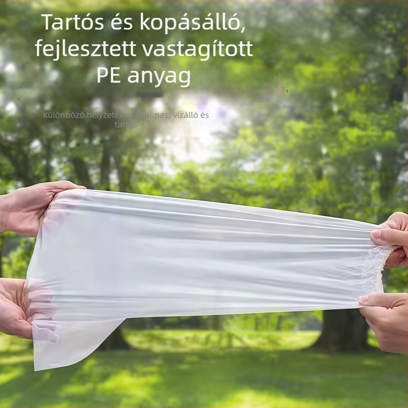 Egyszer használatos PE cipővédők esőre, vízálló, magas szárú, kopásálló, 0,5 mm vastagságú