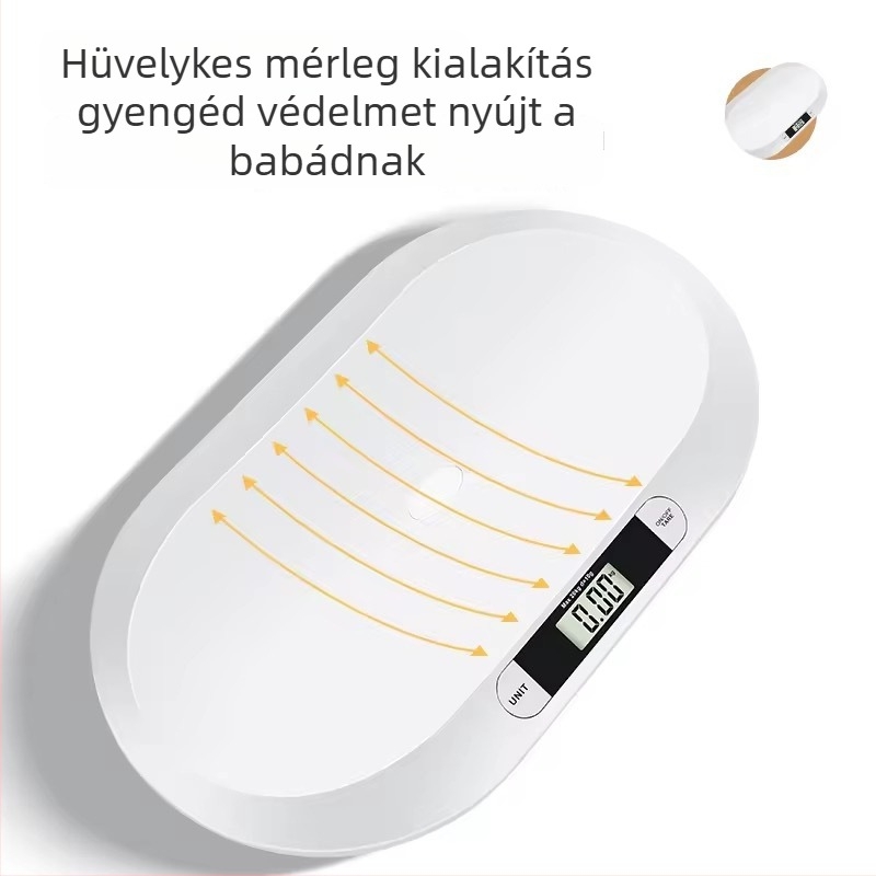 Hengheng Baba Súlymérleg — Digitális súlymérleg gyermekek számára, 20 kg kapacitás, otthoni használat, minimalist dizájn, akkumulátoros működés (2× AAA)