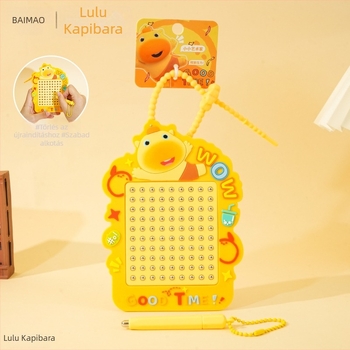 Capybara Lu Lu mágneses rajztábla kulcstartó, törölhető, rajzfilmszerű stílus