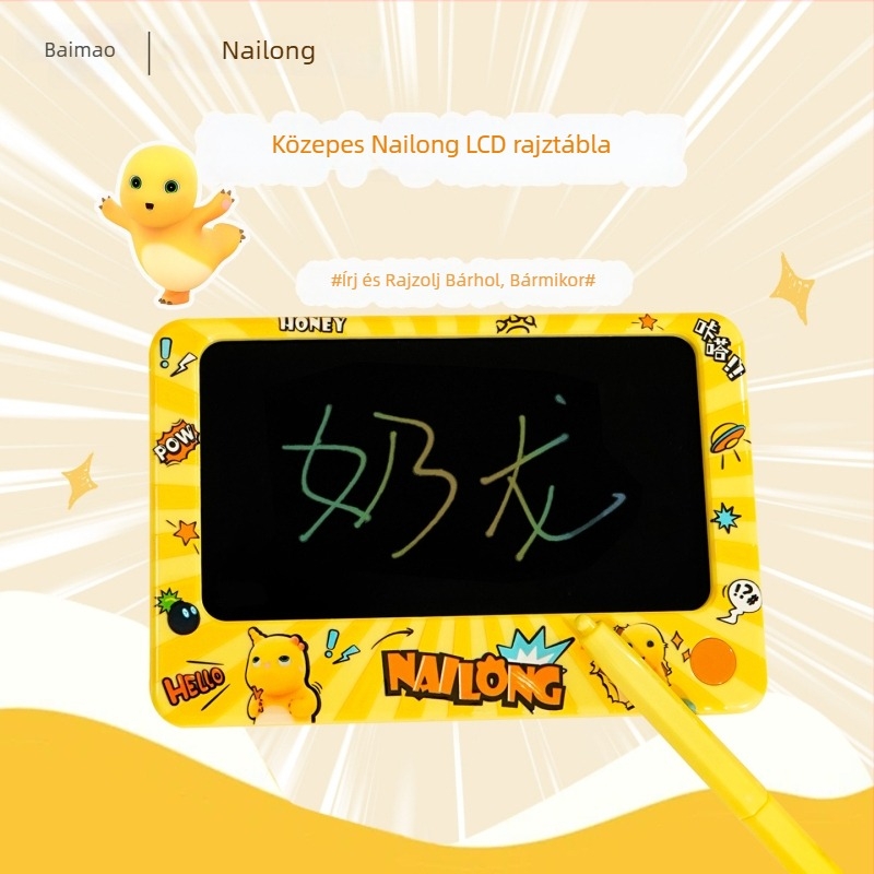 Baimao Milk Dragon LCD törölhető rajztábla gyerekeknek, hordozható kulcstartóval