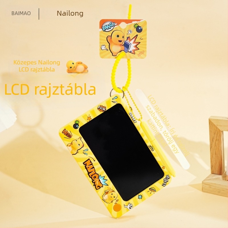 Baimao Milk Dragon LCD törölhető rajztábla gyerekeknek, hordozható kulcstartóval