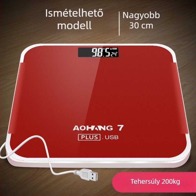 Elektronikus mérleg otthoni használatra, 200 kg kapacitás, univerzális felhasználás, aranyos dizájn
