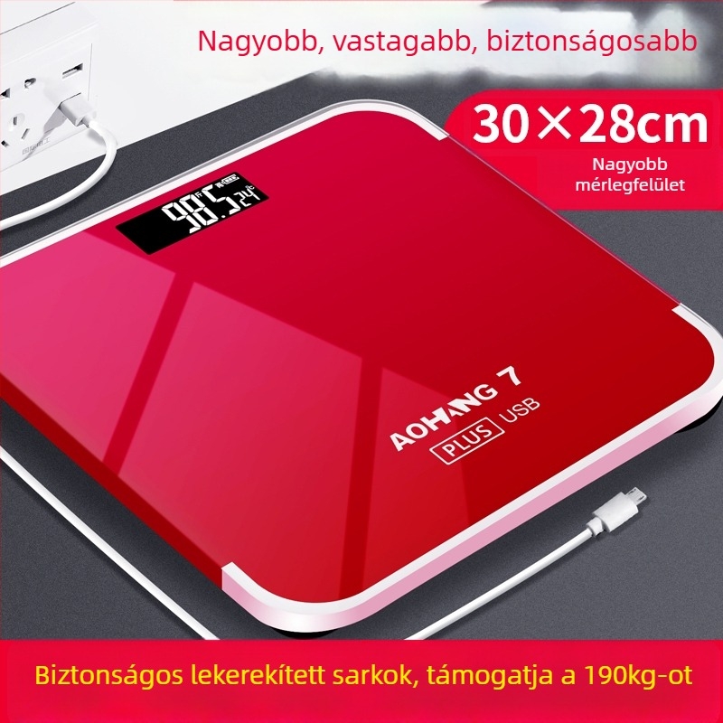 Elektronikus mérleg otthoni használatra, 200 kg kapacitás, univerzális felhasználás, aranyos dizájn