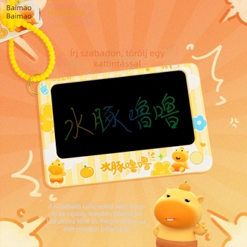 Baimao Capybara Lulu – LCD törölhető rajztábla kulcstartó, gyerekeknek, táskádísz