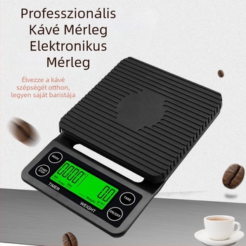 Changxie C07 Elektronikus konyhai mérleg kávéhoz, 0,1 g pontosság, kapacitás 5 kg, időzítő, HD kijelző