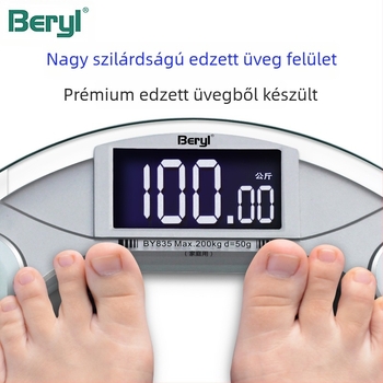Beryl Otthoni Okos Súlymérő – Pontos Testsúly Mérés, Körkörös Átlátszó Digitális Mérleg