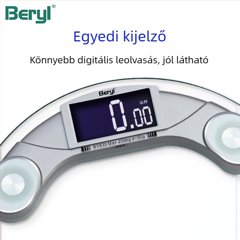 Beryl Otthoni Okos Súlymérő – Pontos Testsúly Mérés, Körkörös Átlátszó Digitális Mérleg