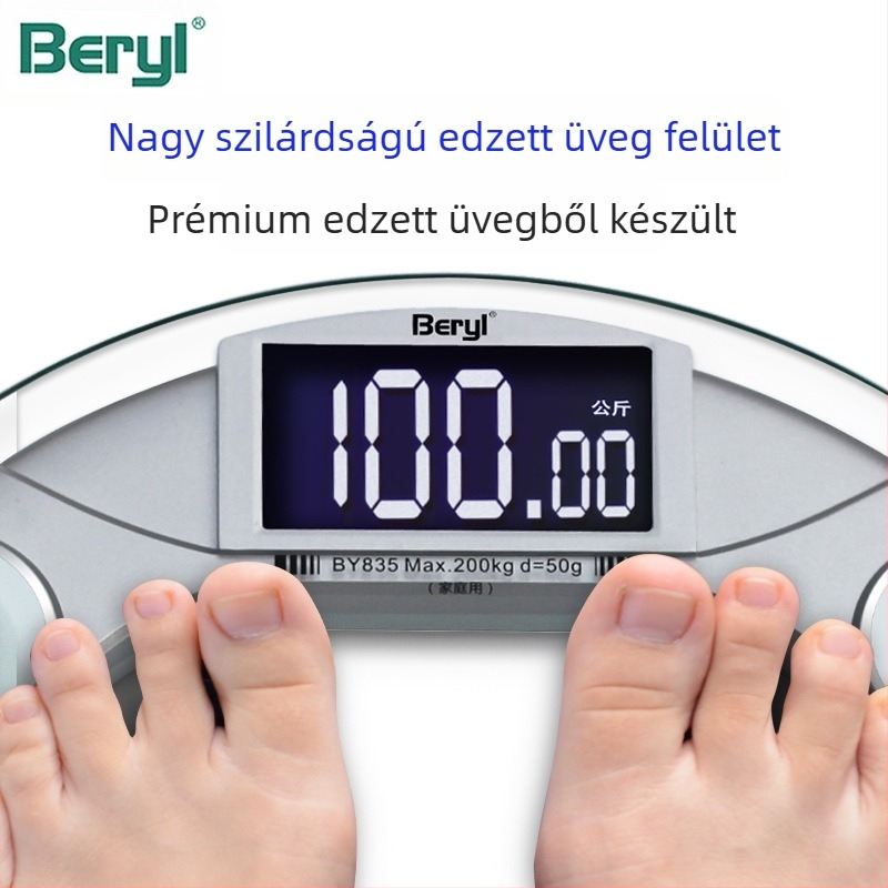 Beryl Otthoni Okos Súlymérő – Pontos Testsúly Mérés, Körkörös Átlátszó Digitális Mérleg