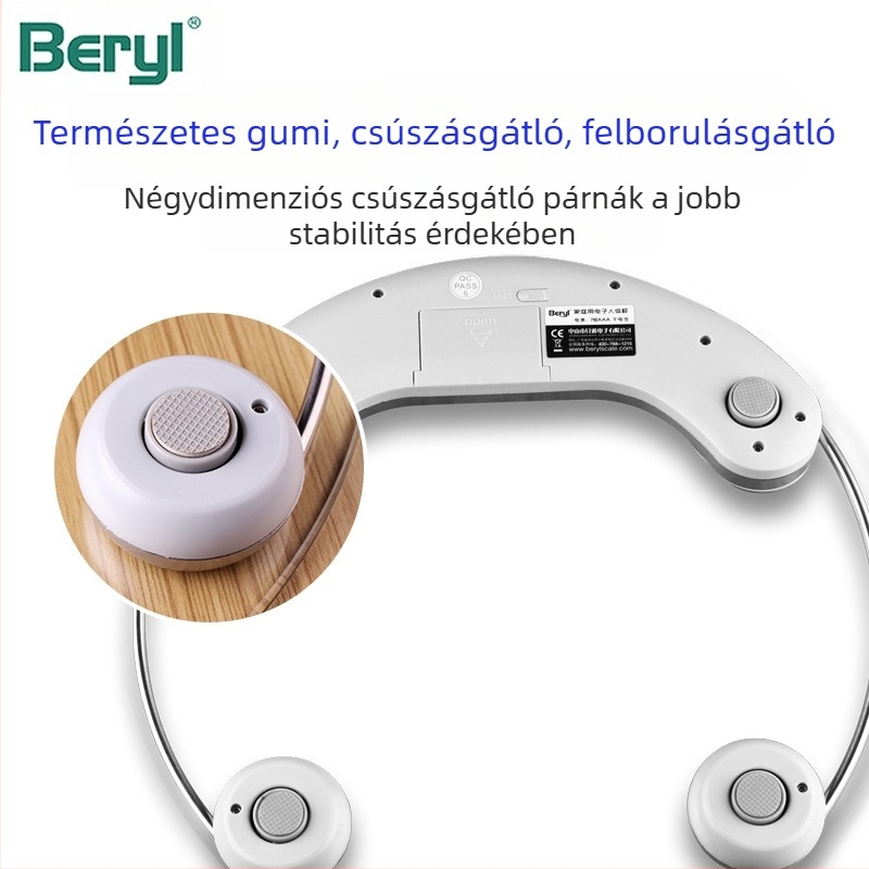 Beryl Otthoni Okos Súlymérő – Pontos Testsúly Mérés, Körkörös Átlátszó Digitális Mérleg