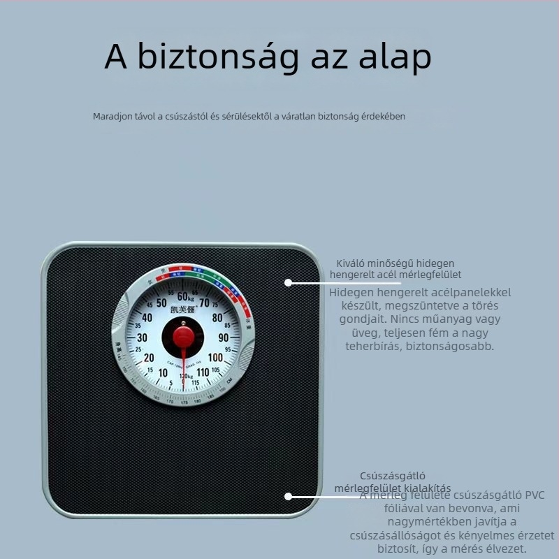 BMI kijelzővel ellátott mechanikus testsúlymérő, hordozható, nem elektromos, modell 2000B