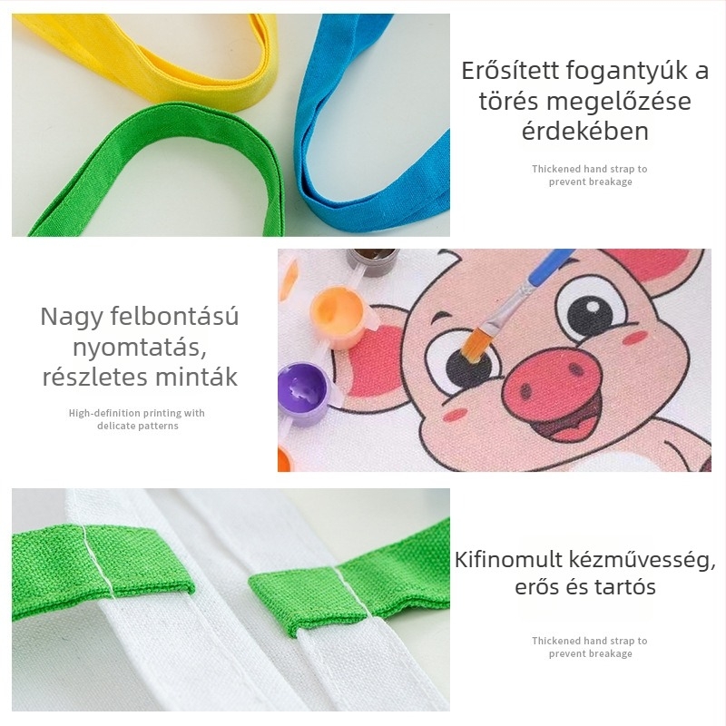 DIY festéshez vászon táska egyedi logóval; 8A 100% pamut, UV digitális nyomtatás és szitanyomás; készleten és testreszabható