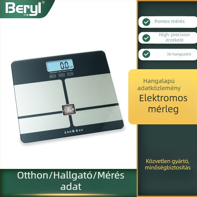 Beja intelligens hangos elektronikus mérleg, újratölthető, pontos testsúlymérés otthonra, kollégiumi szobára és edzéshez
