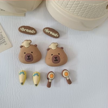 Textil cipő 3D capybara motívummal, DIY csattal és levehető virág dekorációval
