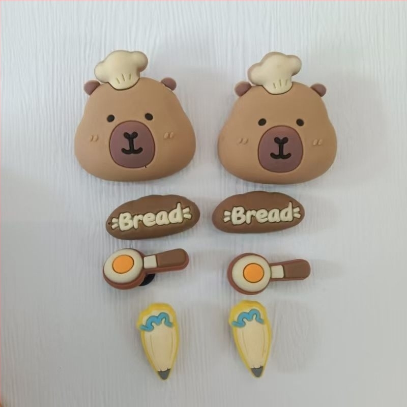Textil cipő 3D capybara motívummal, DIY csattal és levehető virág dekorációval