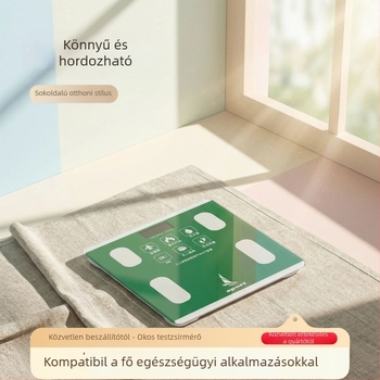 Háztartási, rendkívül precíz testzsírszámláló újratölthető akkumulátorral, Bluetooth, LCD kijelző, mérés a testzsír és a víz arányáról, elektronikus testsúlymérő