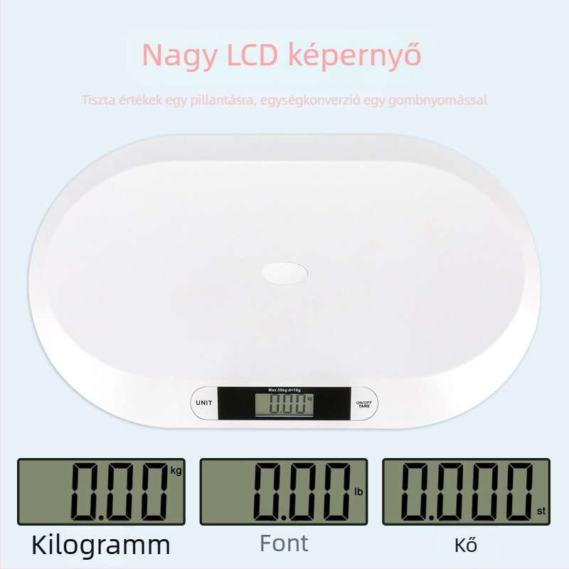 CHANGXIE B1 Kompakt otthon használatra szánt elektronikus mérleg, hordozható, 10 g–20 kg mérési tartomány, grammos precizitás, méretek 56×32×2,8 cm
