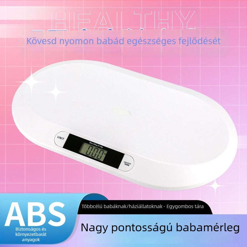 CHANGXIE B1 Kompakt otthon használatra szánt elektronikus mérleg, hordozható, 10 g–20 kg mérési tartomány, grammos precizitás, méretek 56×32×2,8 cm