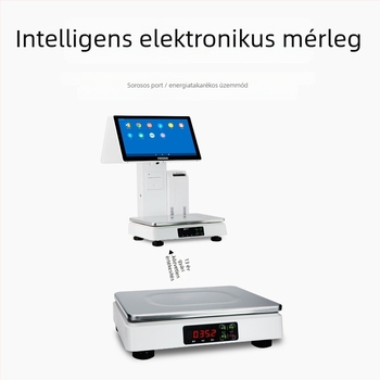 Intelligens elektronikus mérleg 15 kg gyümölcsboltok és delikáteszüzletek számára, nagy pontosságú mérleg digitális kijelzővel és rozsdamentes acél panellel