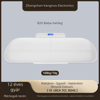 Baba elektronikus magasság- és testsúlymérleg, modell B2H, 1–15 kg kapacitás, elektronikus mérés, 3V tápegység
