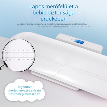 Baba elektronikus magasság- és testsúlymérleg, modell B2H, 1–15 kg kapacitás, elektronikus mérés, 3V tápegység