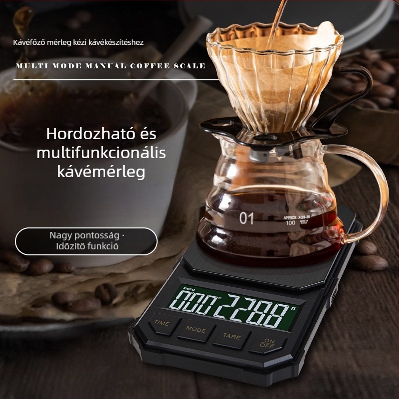 Új hordozható kézi kávémérleg automatikus időzítővel, elektronikus mérleg, mini okos bár mérleg, zsebre illő digitális kijelző