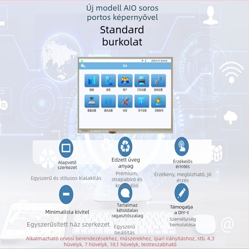 Raktárhoz tervezett asztali elektronikus mérleg, 4,3 hüvelykes érintőképernyővel és nagy pontosságú PCB-vel