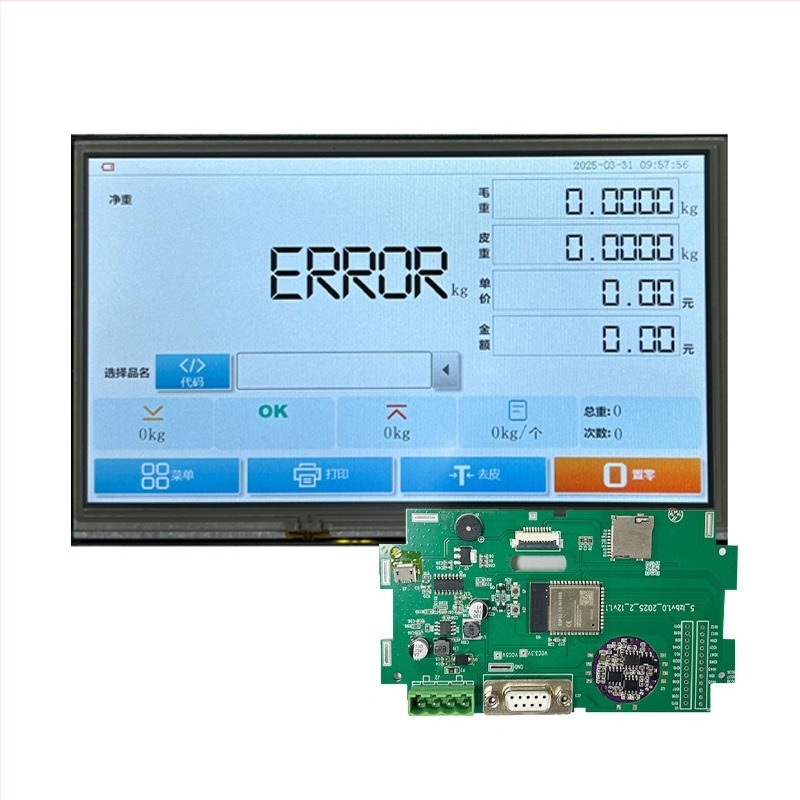 Raktárhoz tervezett asztali elektronikus mérleg, 4,3 hüvelykes érintőképernyővel és nagy pontosságú PCB-vel