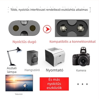 VDE tanúsítvánnyal rendelkező európai szabványú tiszta réz tápkábel, 2 dugó, 8-karakteres véggel, 2 vezető, LCD TV-hez, asztali lámpához, hangrendszerhez, nyomtatóhoz