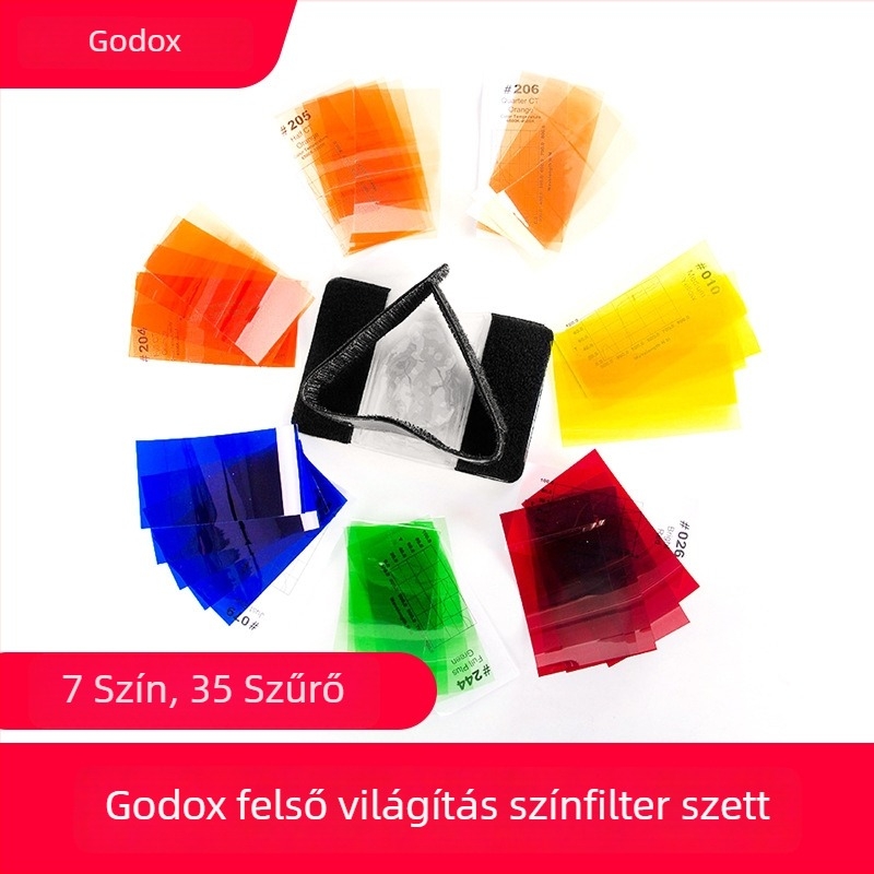 CF-07 kamera vaku szűrő négyszögletes fényhez, 7 színű hőmérséklet-változtató lap (Súly: 100 g; Csomagolás: 1 db)