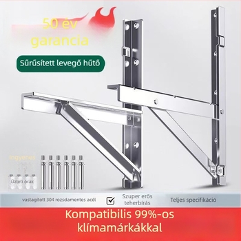 Légkondicionáló tartó rozsdamentes acélból, kültéri falra szerelhető, polírozott felülettel, modern minimalista stílus