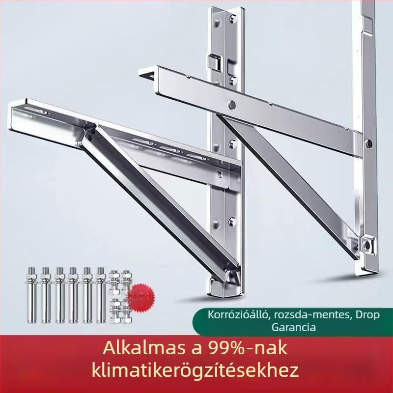 Légkondicionáló tartó rozsdamentes acélból, kültéri falra szerelhető, polírozott felülettel, modern minimalista stílus