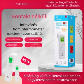 Cascon infravörös érintés nélküli homlokhőmérő — kézben tartható, háromszínű háttérvilágítással és magas hőmérséklet-riasztással, rögzítés: homlok patch, általános használatra, 2024-01-10 megjelenés