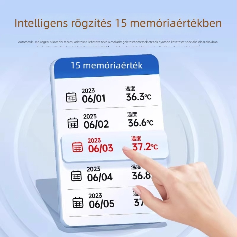 Hainuo Infravörös Homlokhőmérő - kézi orvosi eszköz, intelligens rögzítés, háromszínű háttérvilágítás