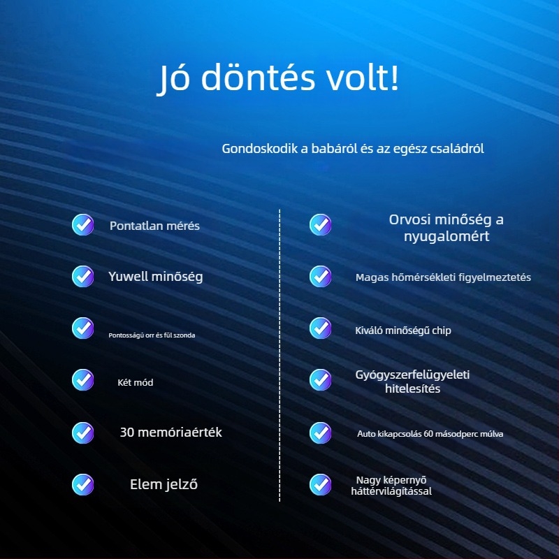 Yuyue frontális érintkezés nélküli infravörös hőmérő, orvosi minőségű, csecsemők és felnőttek számára, otthoni multifunkcionális