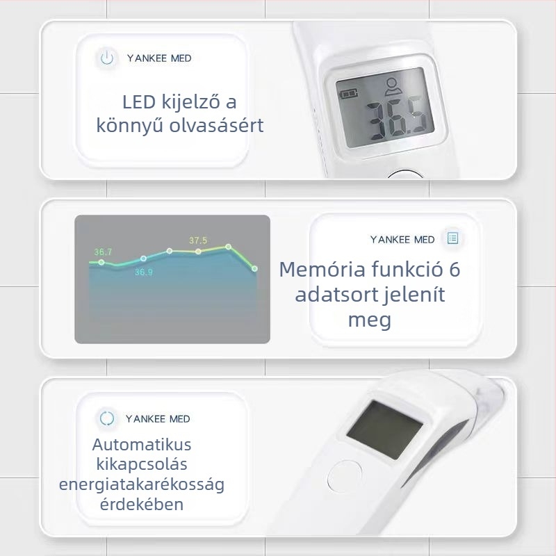 Heinowo infravörös hőmérő, modell 9802, 2021-es megjelenés, 250 g tömeg, általános használatra
