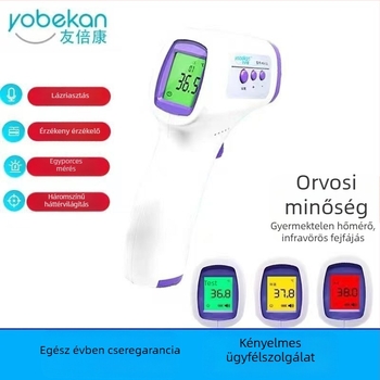 Bezkontaktus infravörös homlokhőmérő felnőtteknek és gyermekeknek, Youbeikang orvosi hőmérő, modell Thermometer, termék szám 001, orvostechnikai eszköz jóváhagyása 20182220044, országos garancia