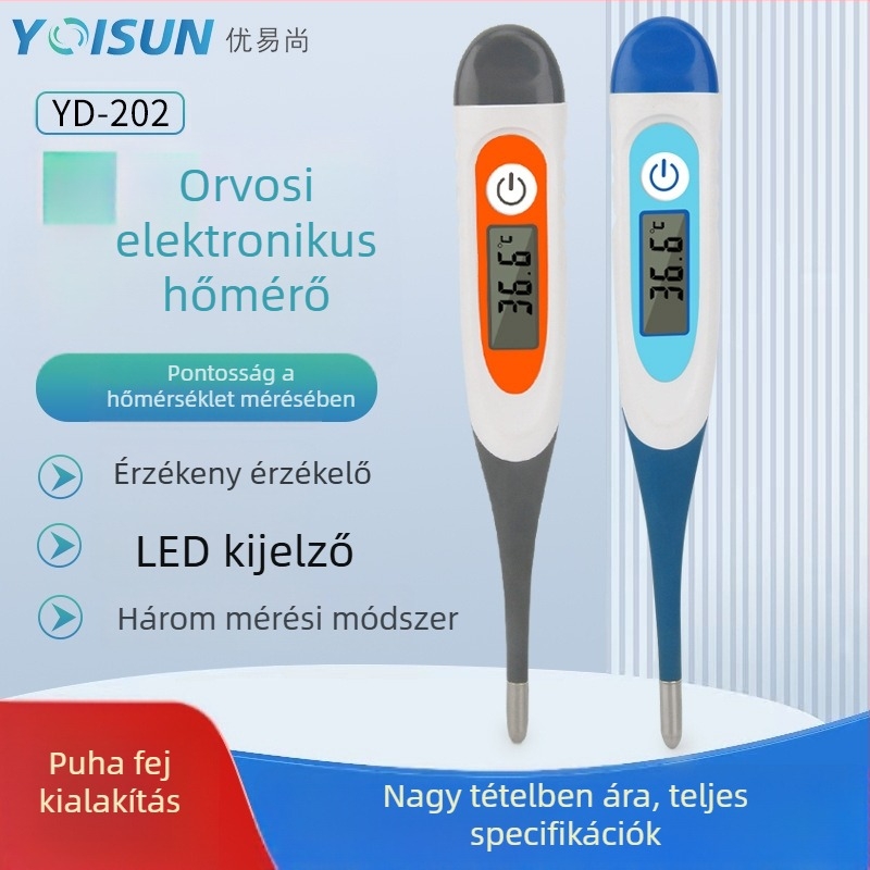 YD-202 Homlokra mérő elektronikus hőmérő gyerekeknek, puha vég, vízálló, modell YD-202, 1 éves vagy idősebbeknek