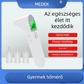 Maitai MDI231 infravörös homlok- és fülhőmérő, kézi orvosi elektronikus hőmérő, 2 x 1.5 V elemek, súly 130 g