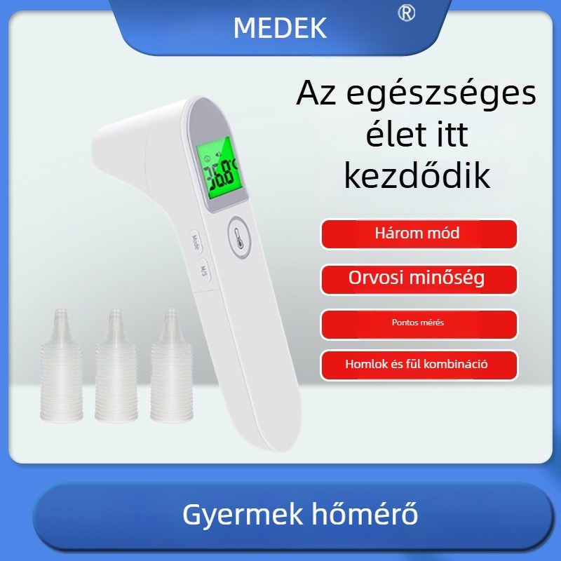 Maitai MDI231 infravörös homlok- és fülhőmérő, kézi orvosi elektronikus hőmérő, 2 x 1.5 V elemek, súly 130 g