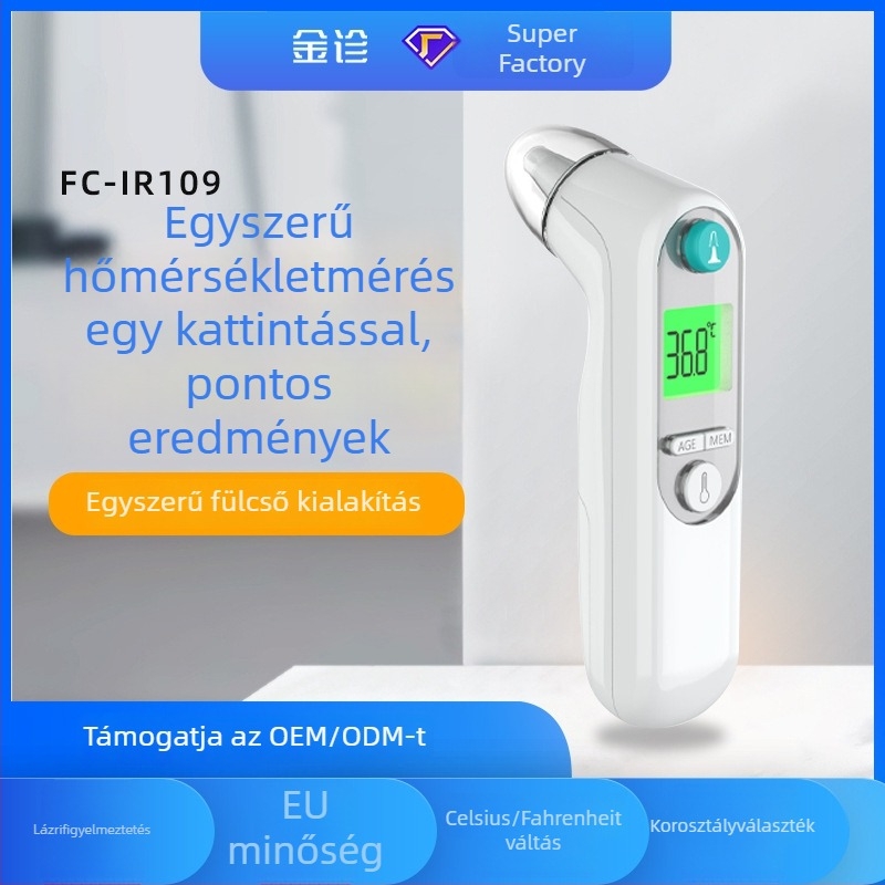 IR109 infravörös homlokhőmérő, kézi, Bluetooth-kompatibilis, 2 x AAA elem, 3000+ használat, alkalmas felnőtteknek, időseknek és gyerekeknek