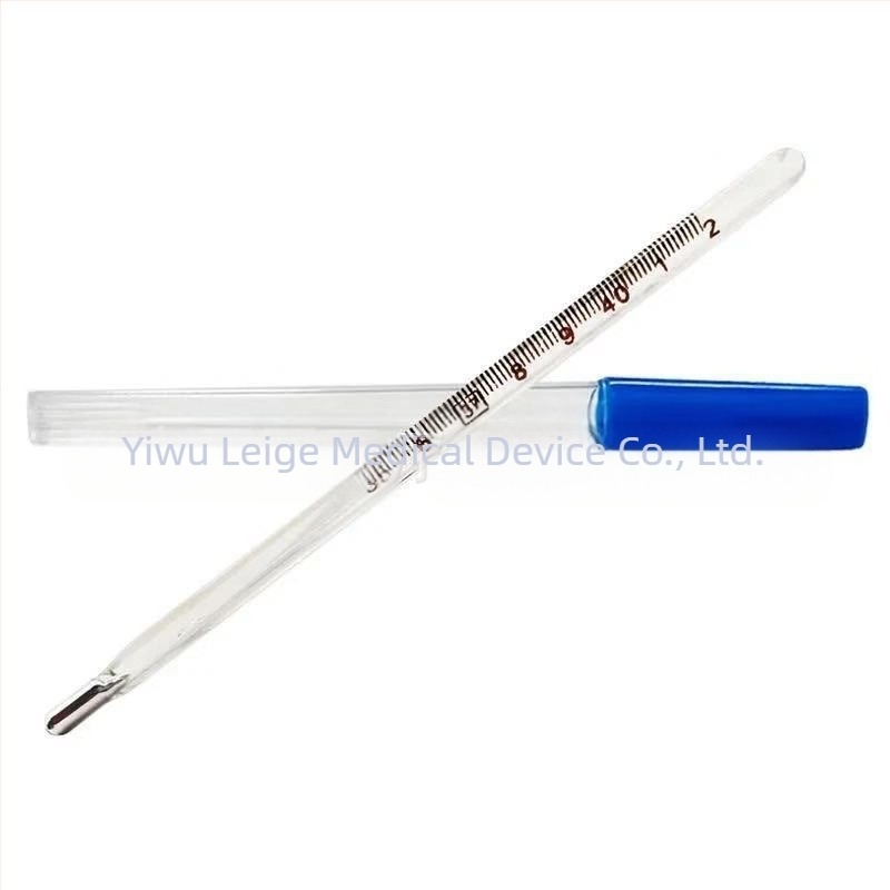 Üvegből készült higanyos hőmérő – háromszög alakú rúd, hónaljban használható, gyors és pontos testhőmérséklet-mérés felnőttek és gyerekek számára