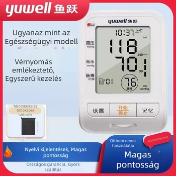 YE655B Felkaros elektronikus vérnyomásmérő, otthoni használatra, nagy precizitás, mérés ugyanazon karon
