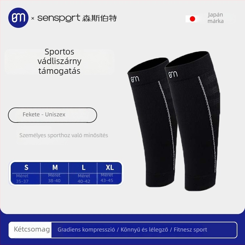 Calf Sleeves sporthoz: lélegző poliészter anyag, vádli védelem, hosszú elasztikus zoknik, alkalmas futballra, futásra, kosárlabdára, röplabdára és tenisze