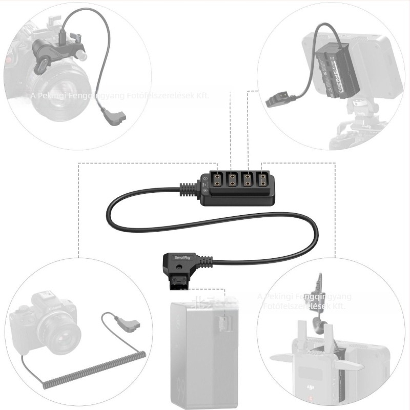 SmallRig 3266 USB-C-től D-Tap-ig és D-Tap-tól Type-C-ig kábel, alumíniumötvözet
