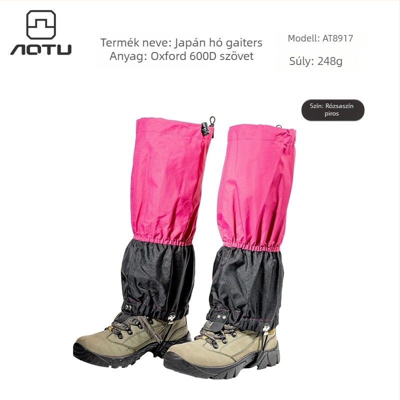 Hógaiter hegymászáshoz és túrázáshoz — vízálló lábszár- és lábfejvédő, por- és homok elleni védelemmel