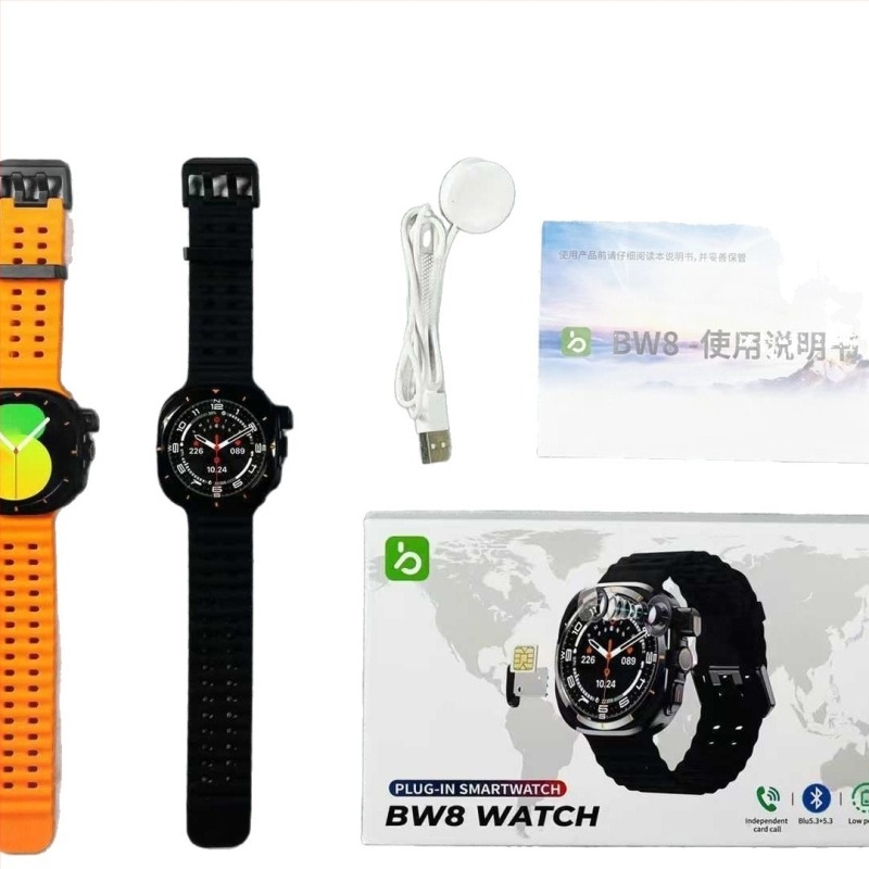 BW8 okosóra AMOLED kerek kijelzővel, Bluetooth hívások, egészségügyi szenzorok (pulzus, vérnyomás, SpO2), 7–14 napos üzemidő, vezeték nélküli töltés